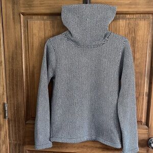 J. Crew Monochrome Herringbone Cowl Neck Sweater